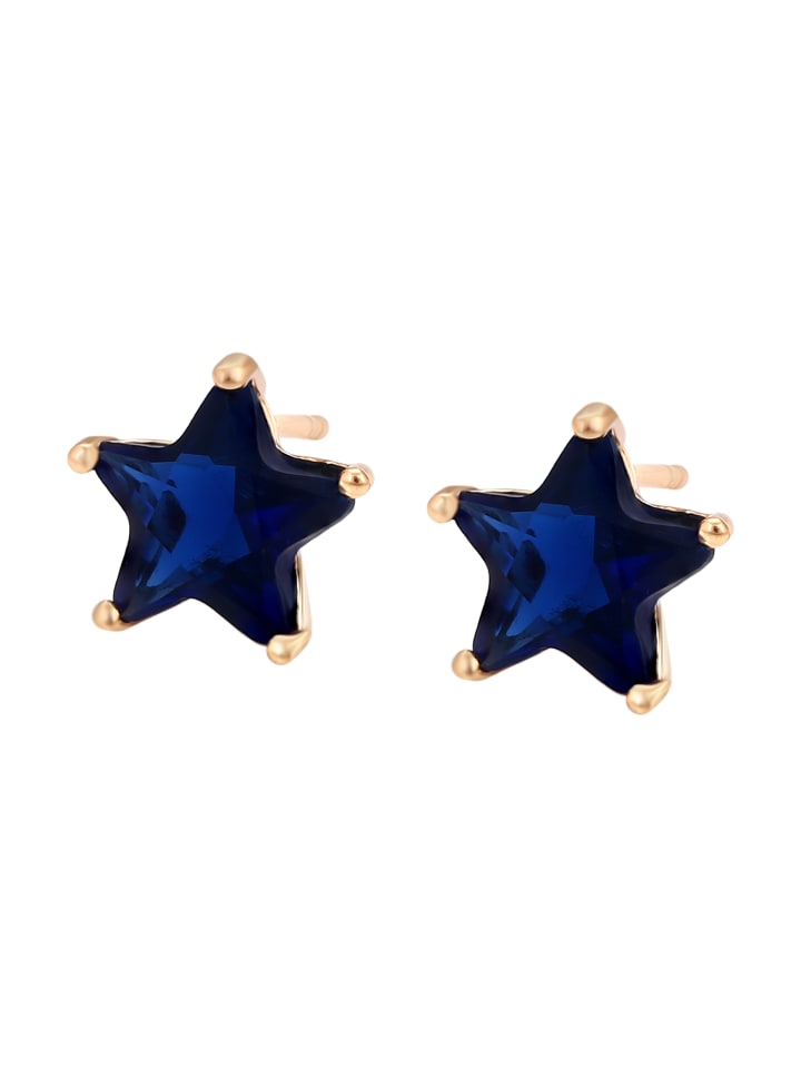 Women Stud Earrings in Rose Gold Navy