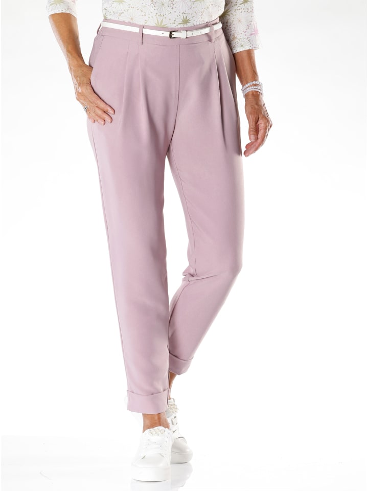 Bundfaltenhose in mauve