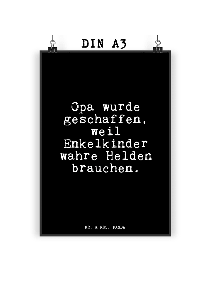 Print Opa wurde geschaffen, weil... mit Spruch in Schwarz