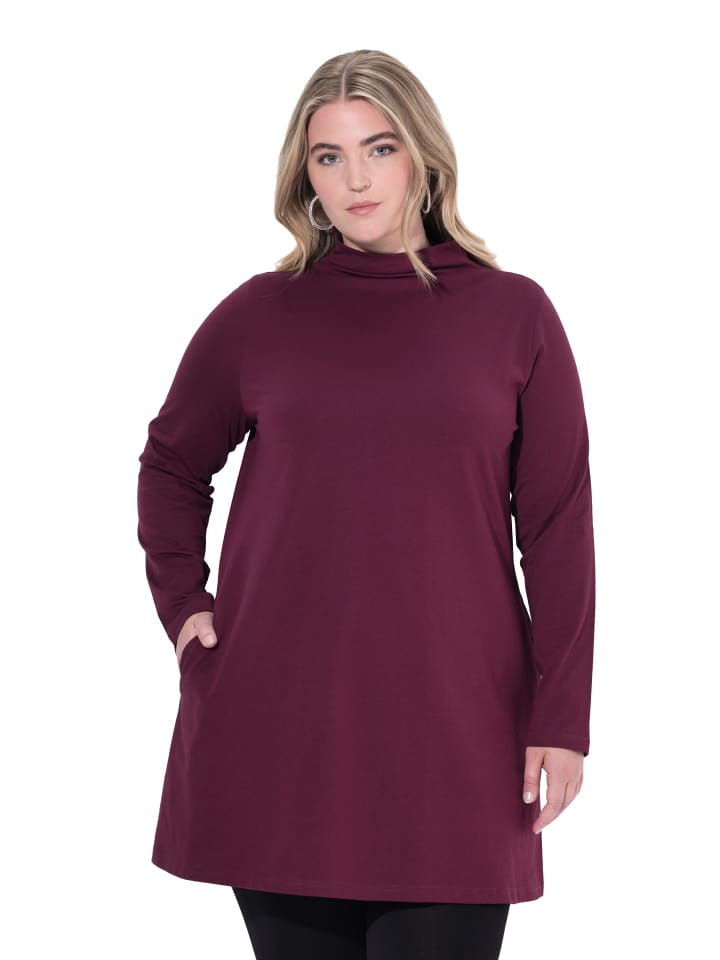 Longshirt in dunkel weinrot