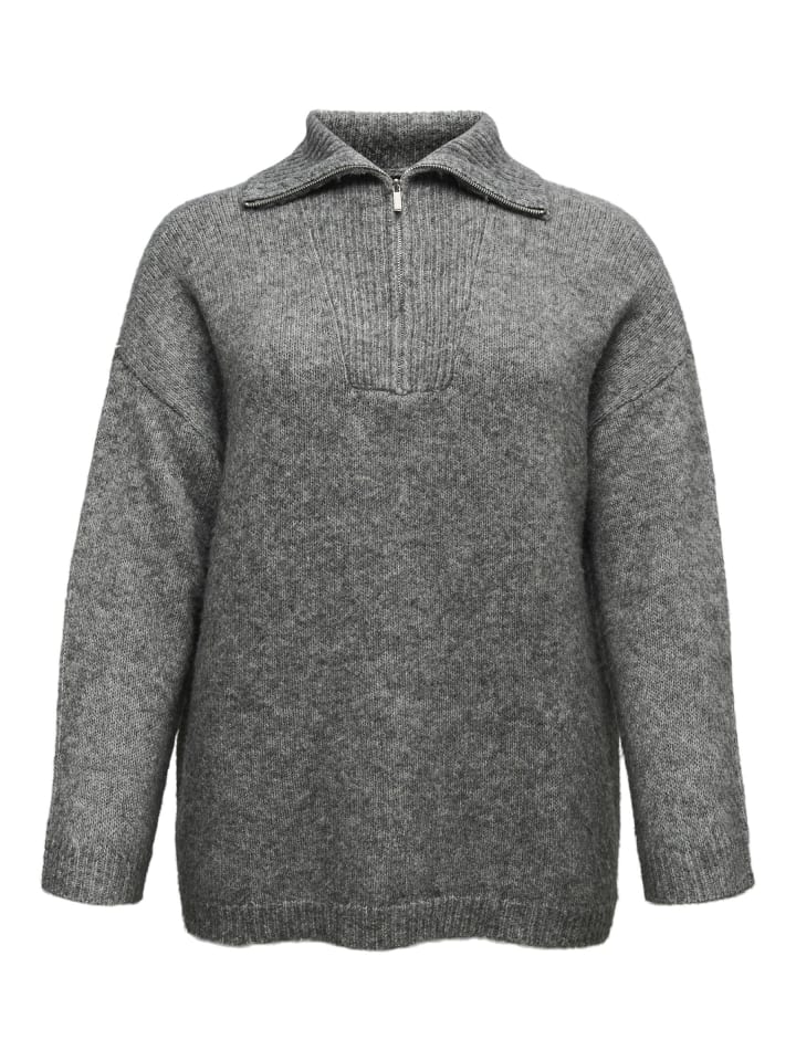 Strickpullover in Medium Grey Melange