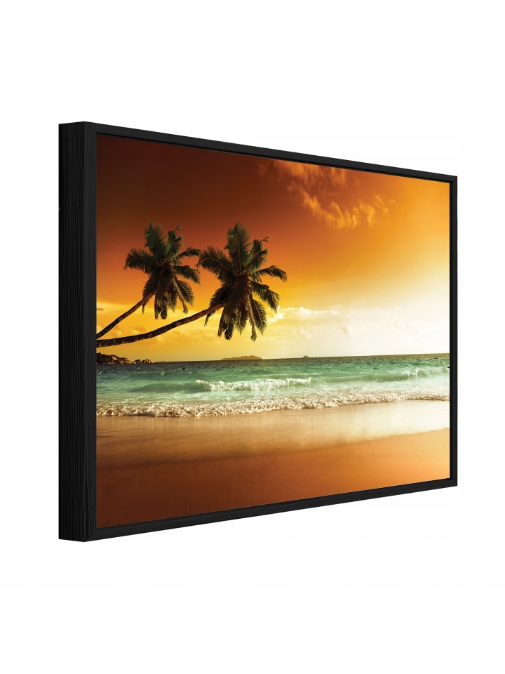 Bild mit Rahmen Strand in Orange