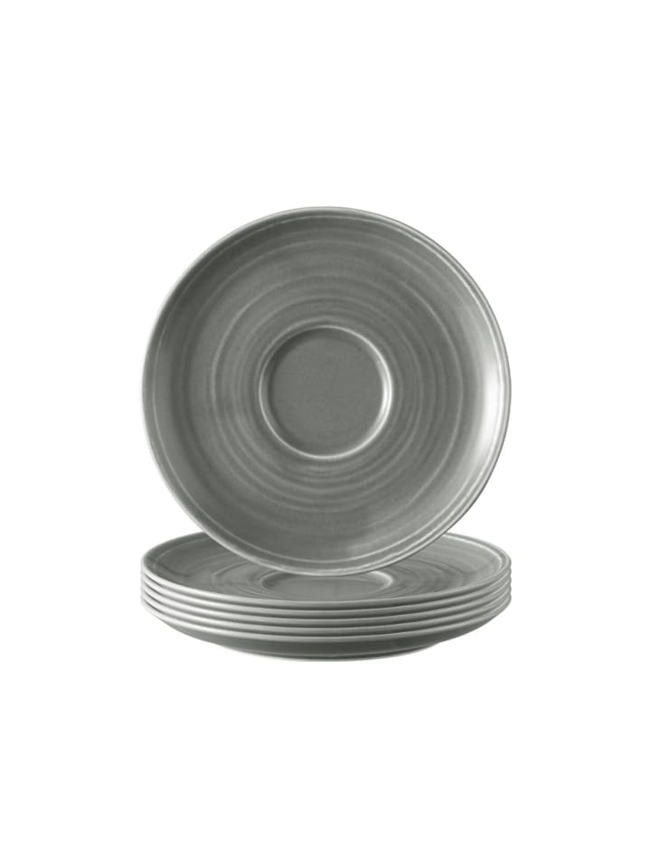 6er Set Kombi-Untertassen Terra in Perlgrau ø 16,1 cm