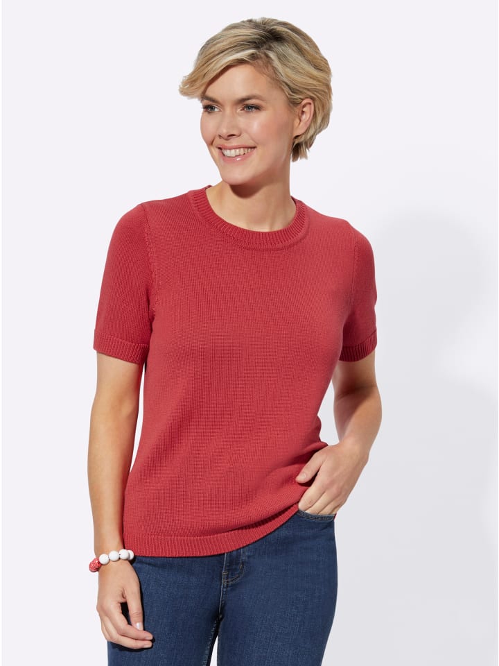 Pullover in korallenrot