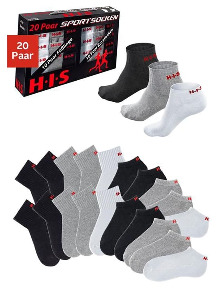 Kurzsocken in weiß, grau, schwarz
