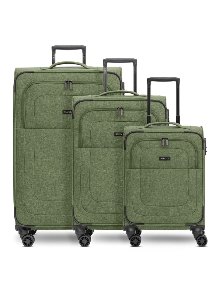 Essentials 12 THREE SET 4 Rollen Kofferset 3-teilig mit Dehnfalte olive