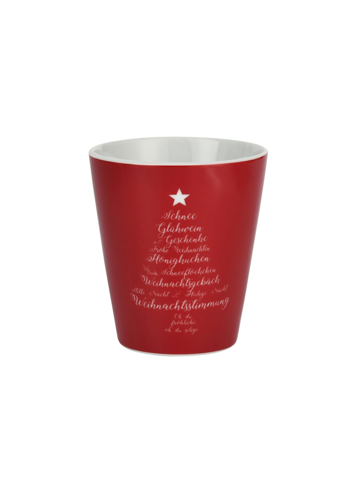 Happy Mug Becher Christmas Words in rot