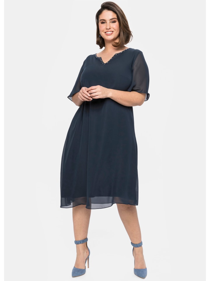 Chiffonkleid in nachtblau