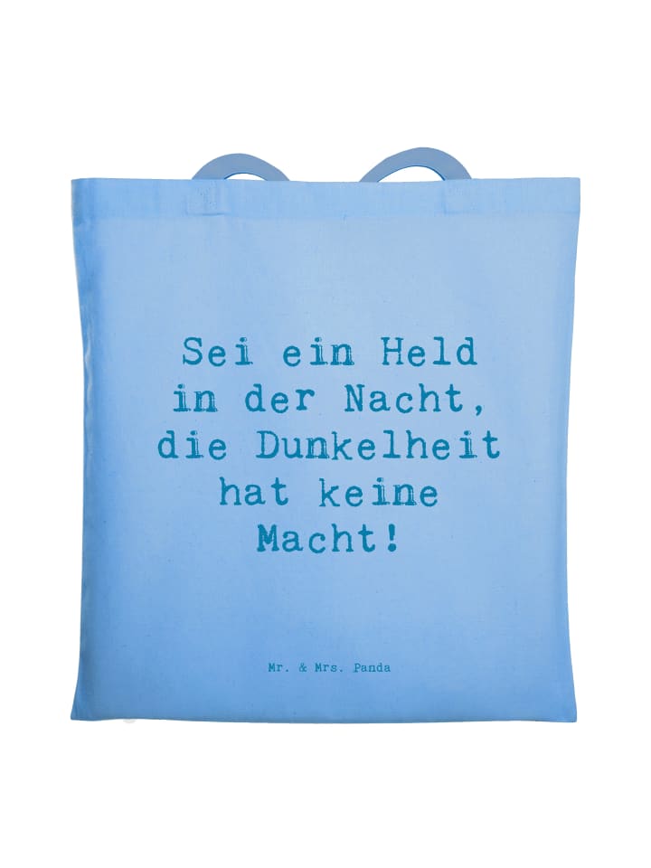 Canvas Bag Spruch Angst vor Dunkelheit überwind... in Sky Blue