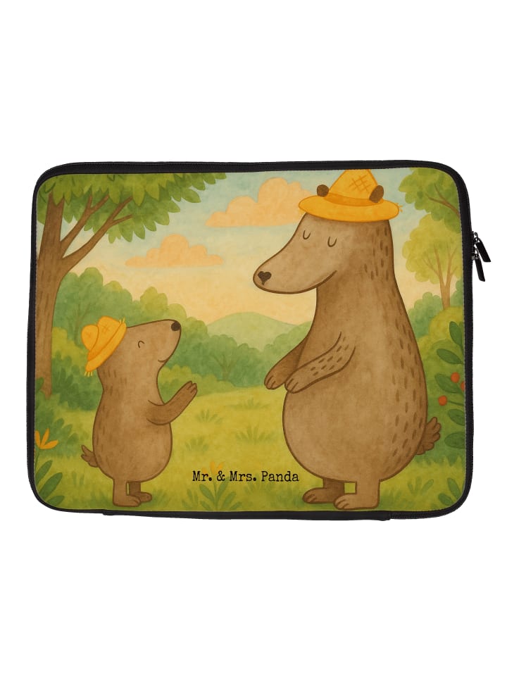 Laptoptasche Bären mit Hut Design ohne Spruch in Weiß