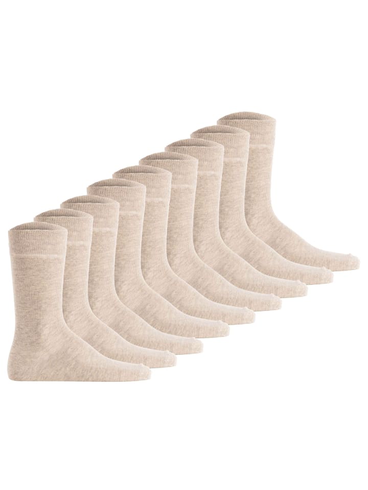 Socken 9er Pack in Beige meliert