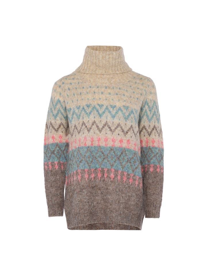 Damen Sweater in HELLBRAUN MEHRFARBIG