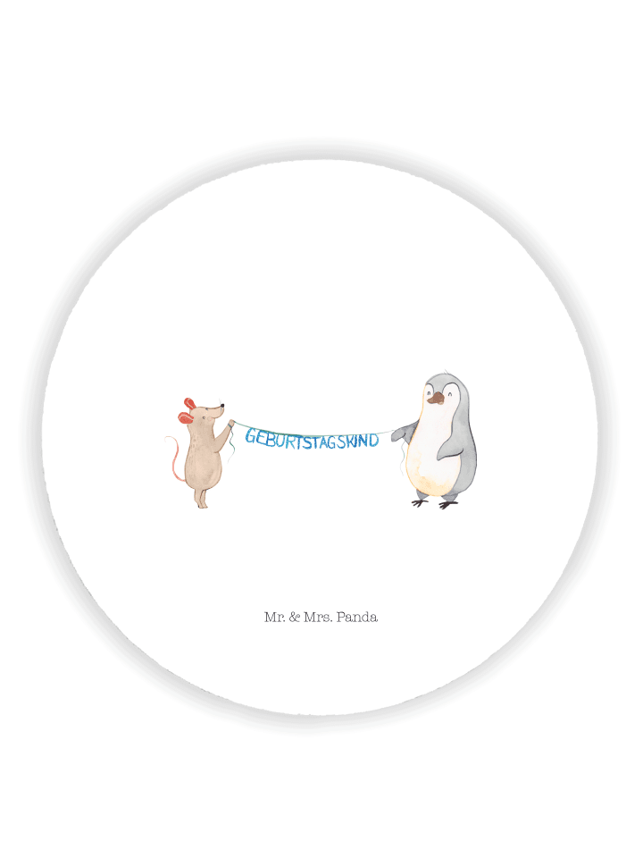 Magnet Maus Pinguin Geburtstag ohne Spruch in Weiß