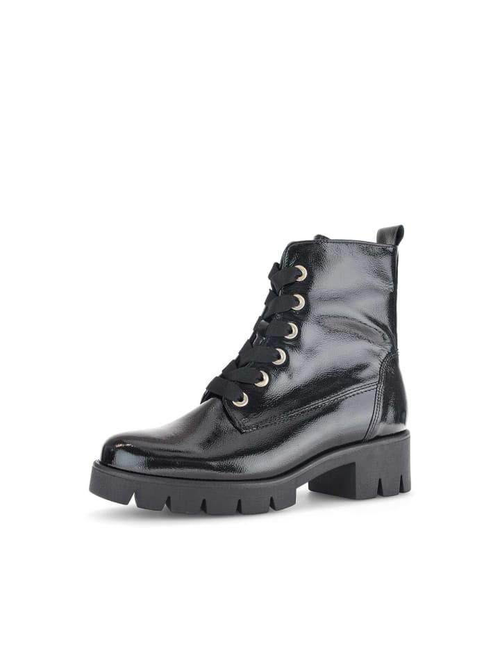 Schnürstiefeletten in schwarz