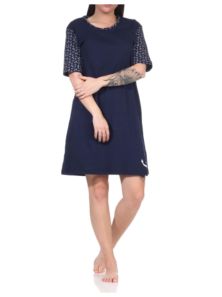 kurzarm Nachthemd Look Anker - 66360 in navy