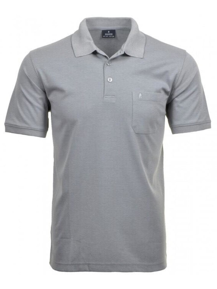 Poloshirt mit Brusttasche in Grey
