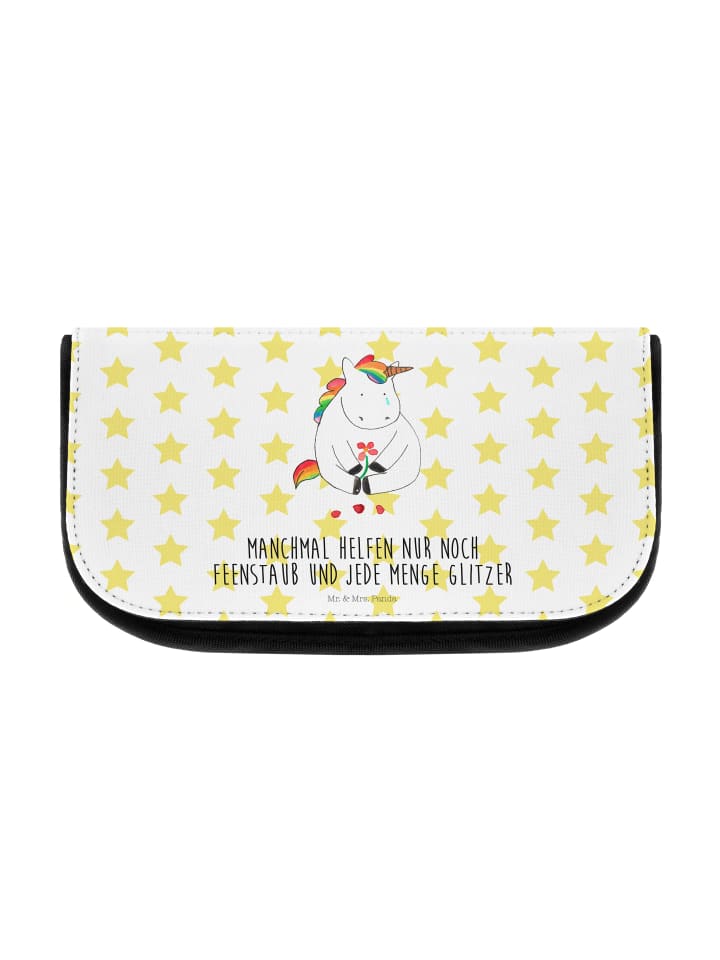 Make-Up Bag Einhorn Traurig mit Spruch in Weiß