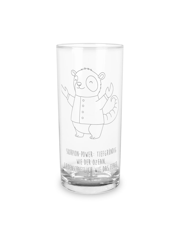 Wasserglas Skorpion Astrologie mit Spruch in Transparent