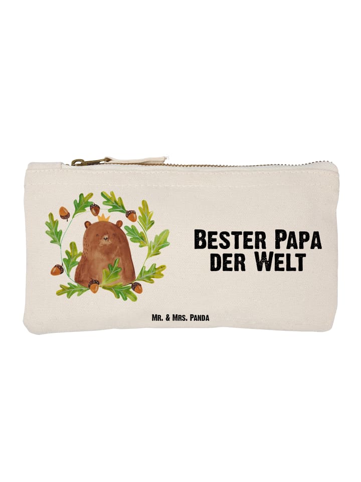 Federmäppchen Bär König mit Spruch in Weiß