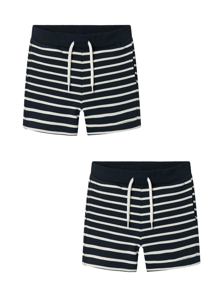 Shorts 2er-Set elastischer Bund Kordelzug in Dunkelblau-2
