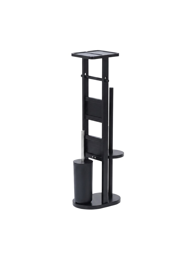WC Garnitur in Schwarz - (B)30 x (H)80 x (T)18 cm