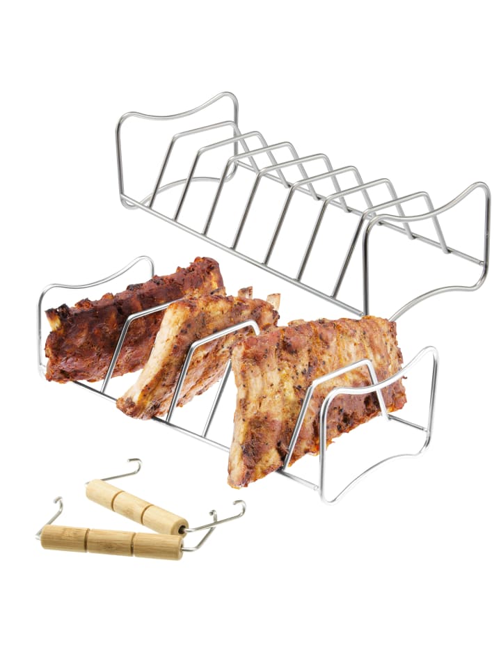 2in1 Spare Ribs- und Bratenhalter 2er Set ca. 28 x 12 x 8 cm (B/H/T)