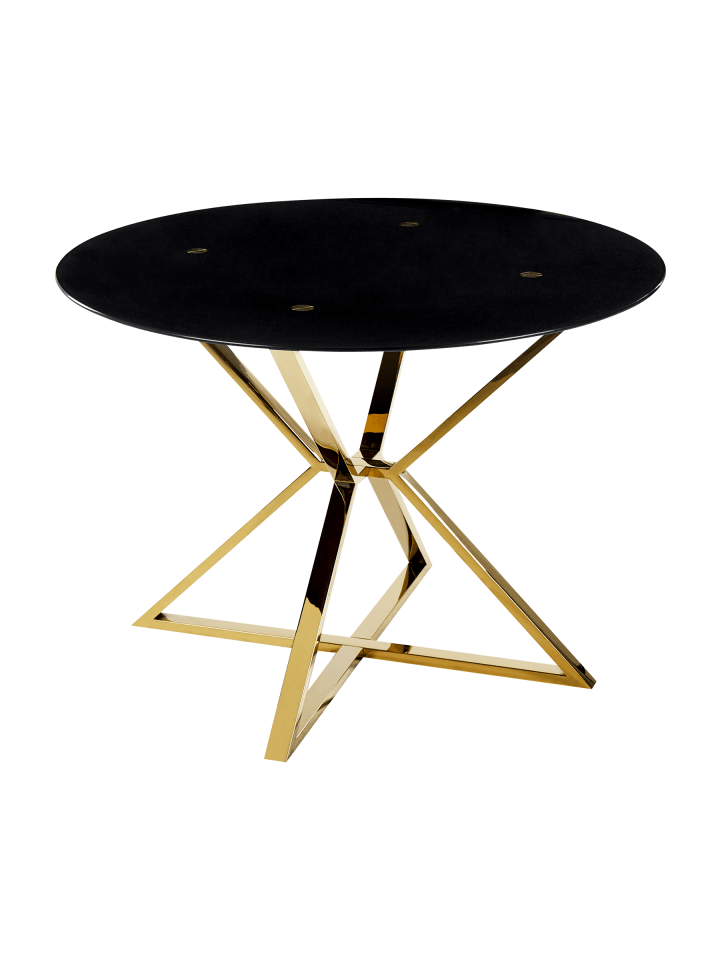 Esszimmertisch BOSCO in Schwarz/Gold - (W) 105 x (H) 75 x (L) 105 cm