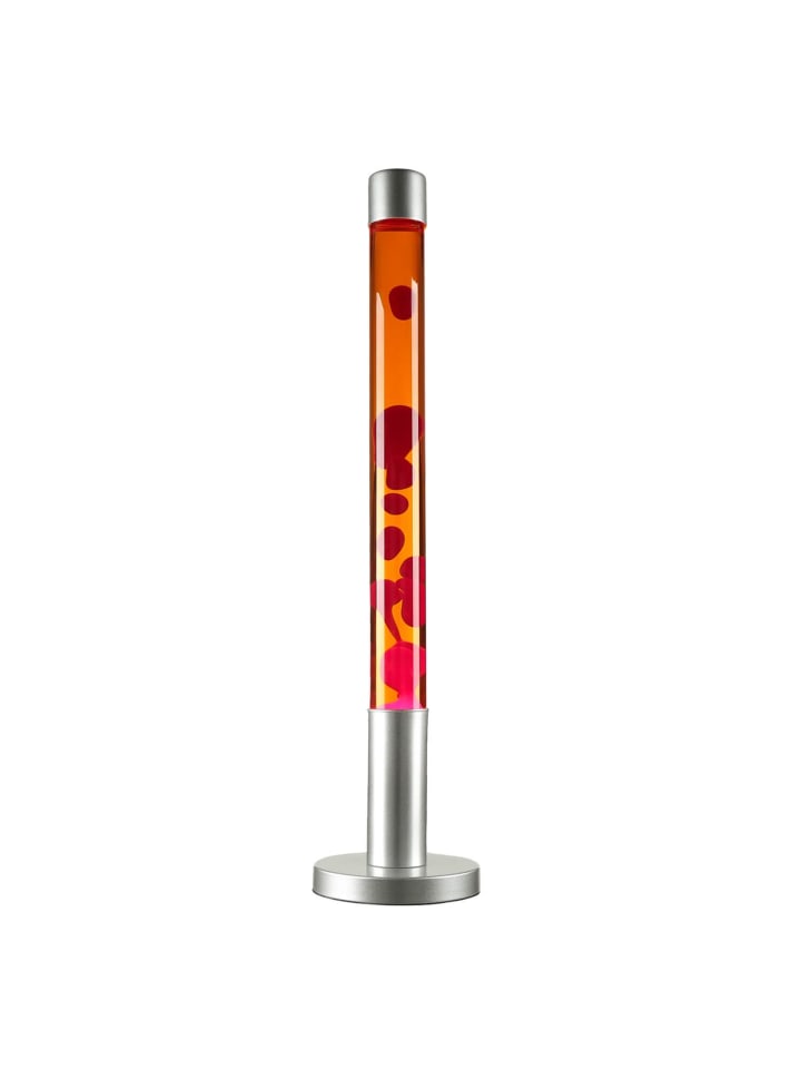 Lavalampe EEK G Ø 6 x (H)76 cm in Rot Orange Silber