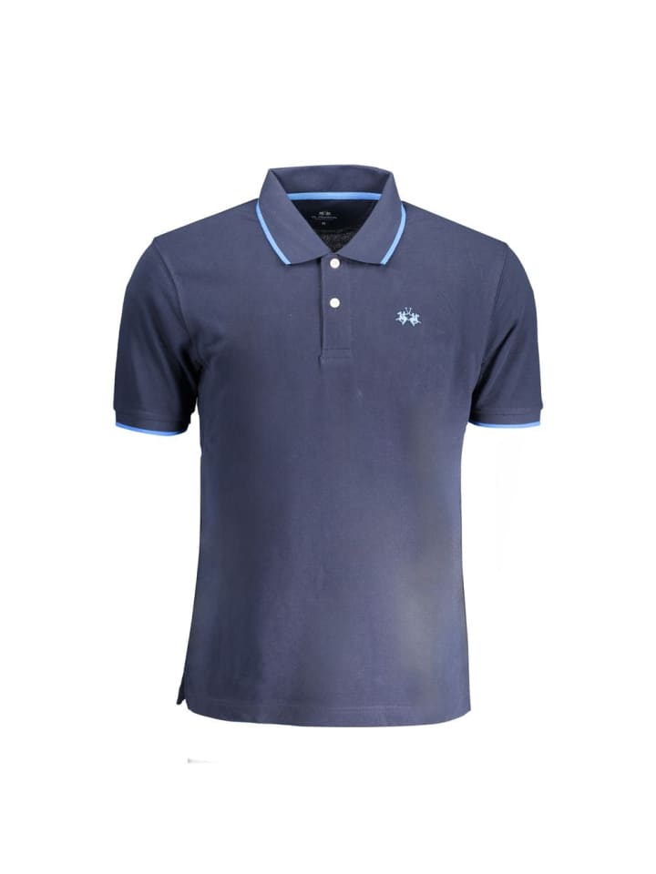 Blau Baumwolle Herren Polo Hemd