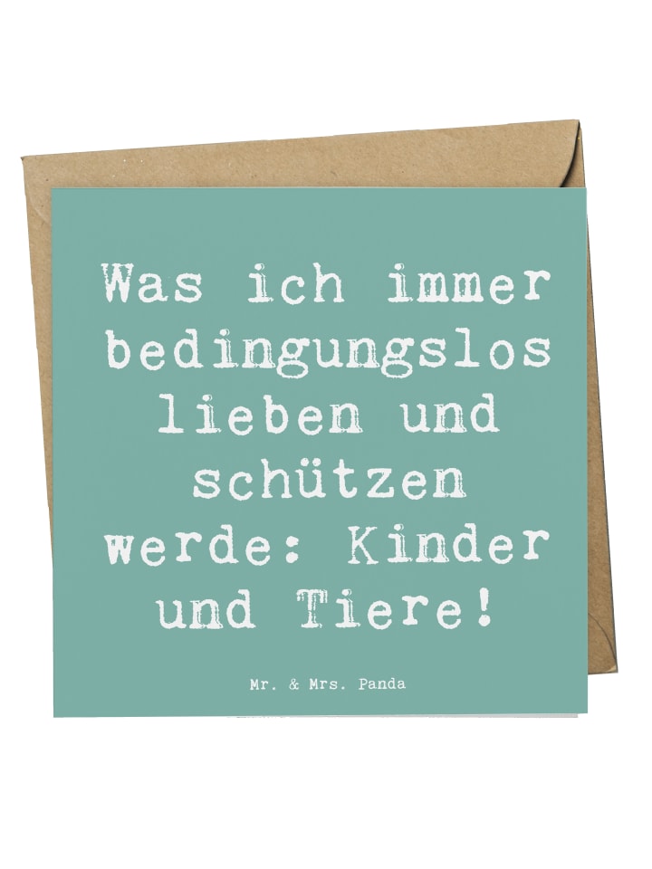 Grußkarte Spruch Schutz für Kinder mit Spruch in Meeresbrise