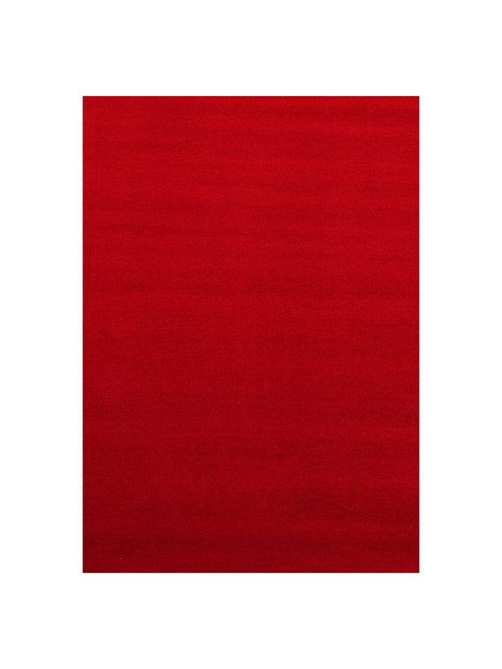 Kurzflor Teppich Silvia in Rot