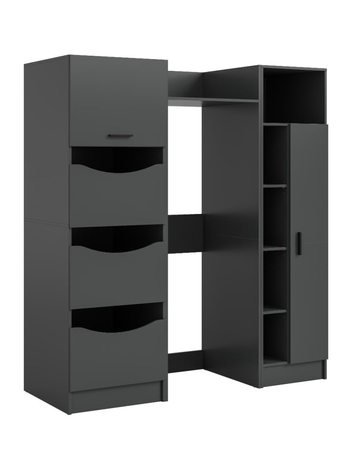 Waschmaschinenschrank Free (3-teilig) Anthrazit 176 x 68 cm