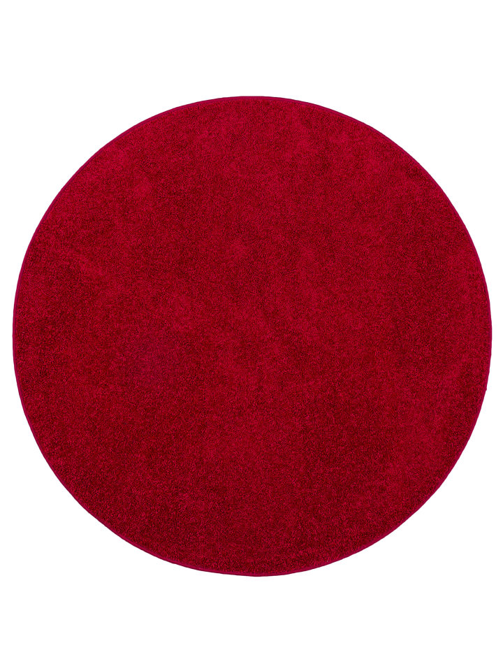 Hochflor-Teppich Cottage Rund in rot