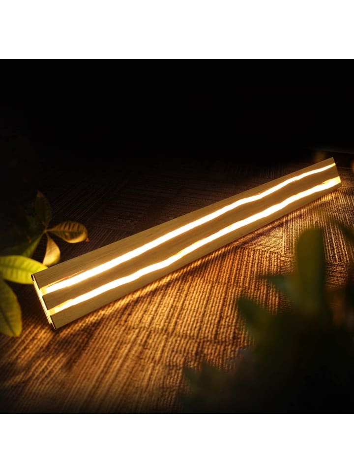 Wandleuchte LED in Beige Holz warmweiß 16W Modern Flurlampe L 100CM