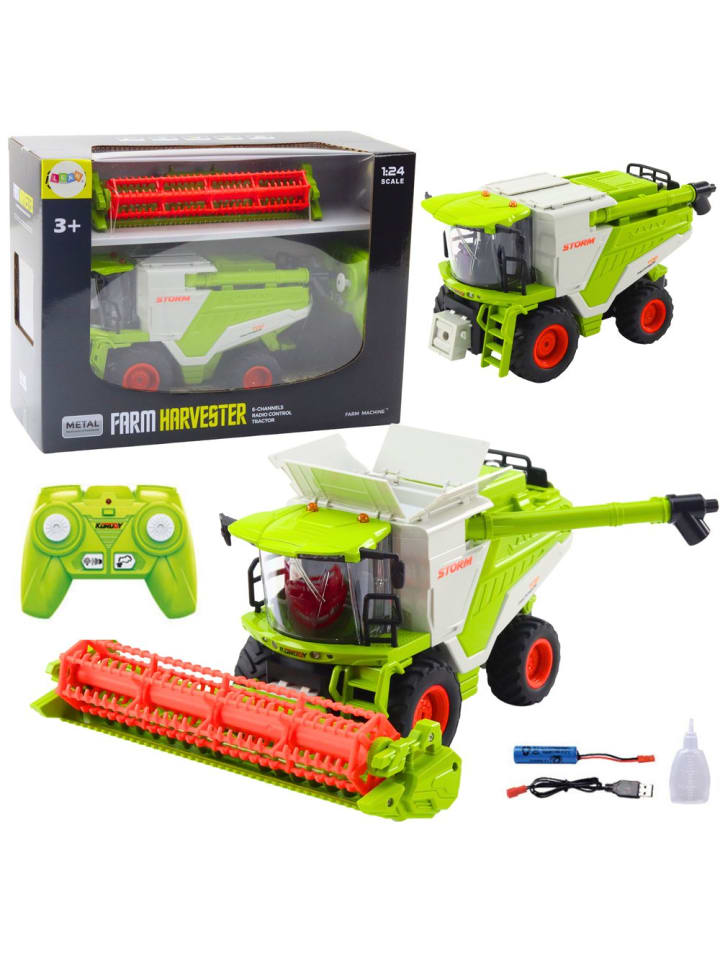 Mähdrescher mit Getreidevorsatz 2in1, ferngesteuerter RC-Raucheffekt 2,4G