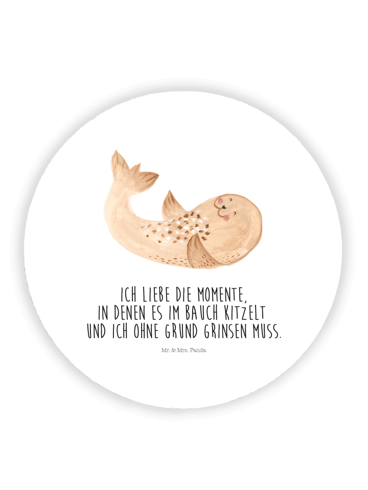 pinnwand magnet Robbe Liegen mit Spruch in Weiß