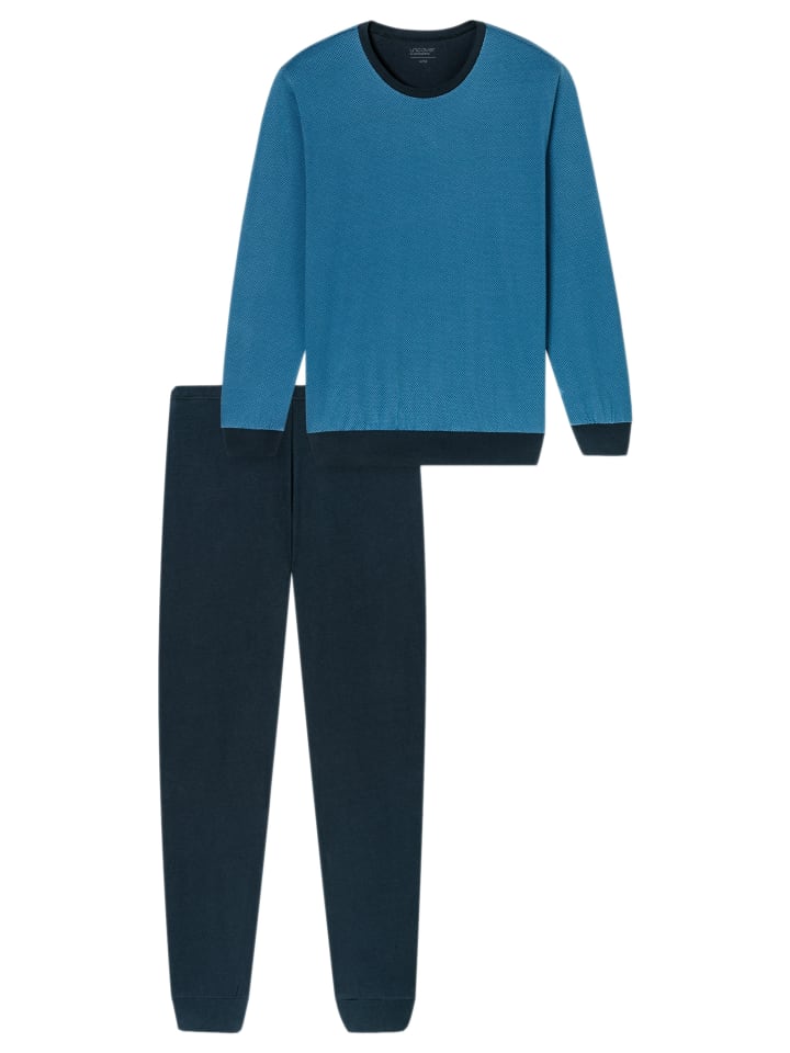 Schlafanzug Basic in Blau