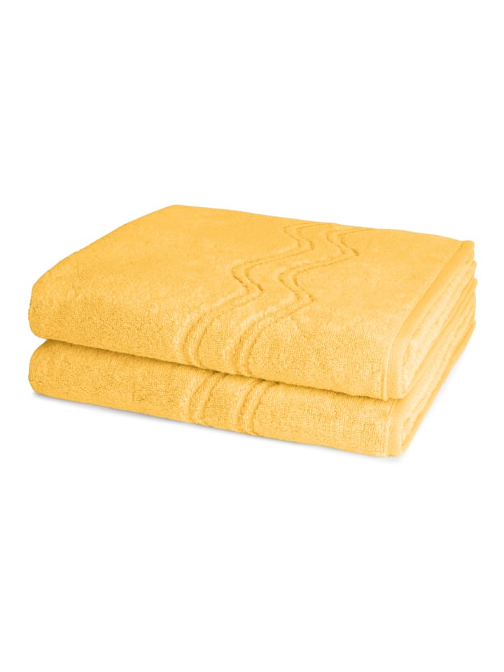 2 X Duschtuch im Set Cashmere feeling in Ginster