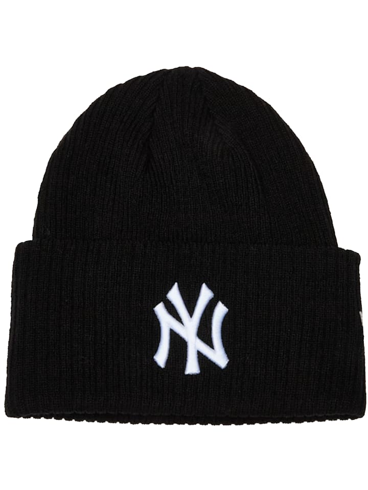 New Era Wide Cuff Beanie New York Yankees Hat in Schwarz