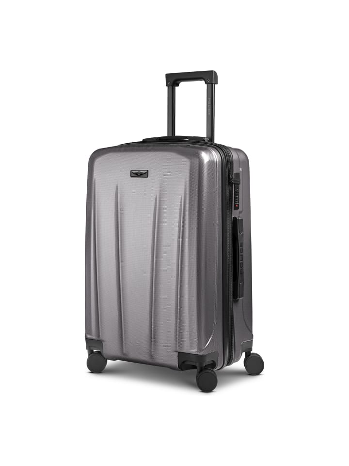 New York 4 Rollen Trolley M 62 cm mit Dehnfalte silver grey