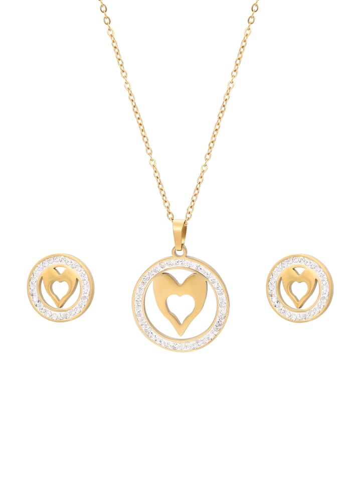 Women Jewelry Set in Gold White
