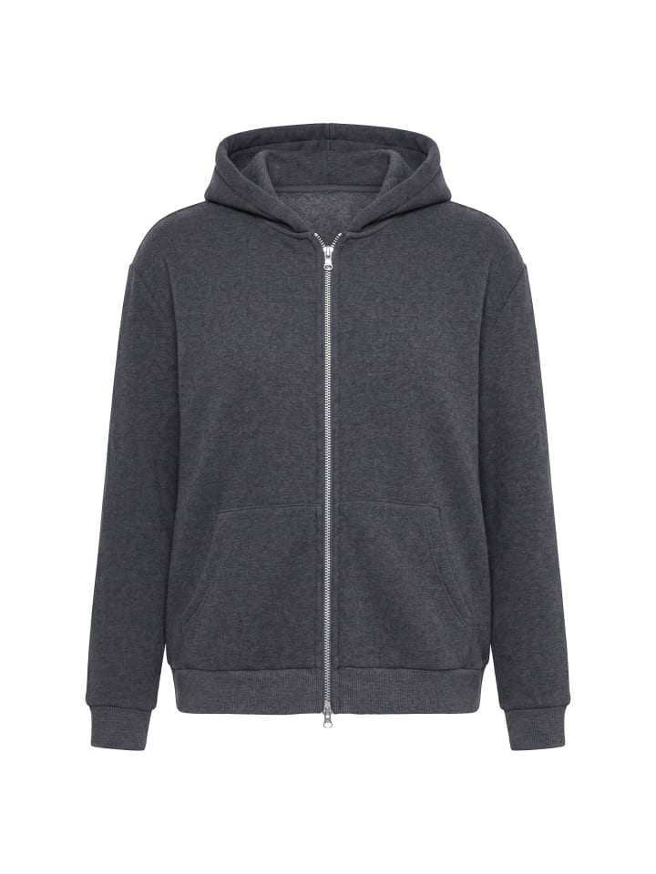 Sweatjacke in anthrazit melange