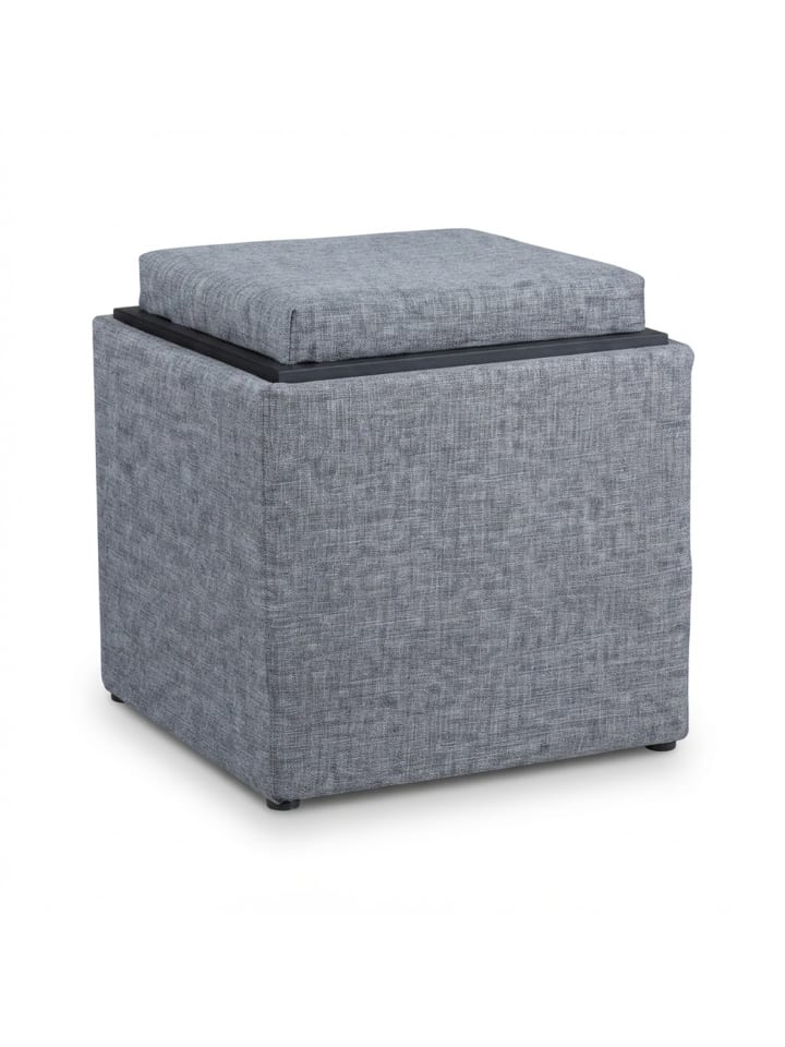 Sitzhocker in Dunkelgrau - (B)40,5 x (H)42x (T)40,5 cm