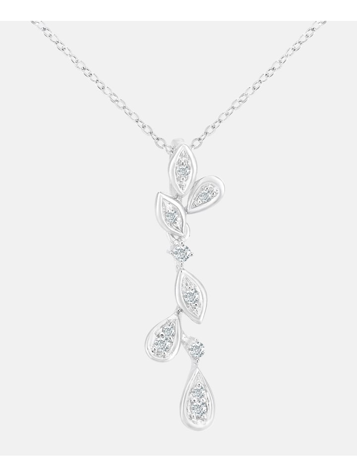 Halskette mit Anhänger aus 375 Weißgold mit Diamant