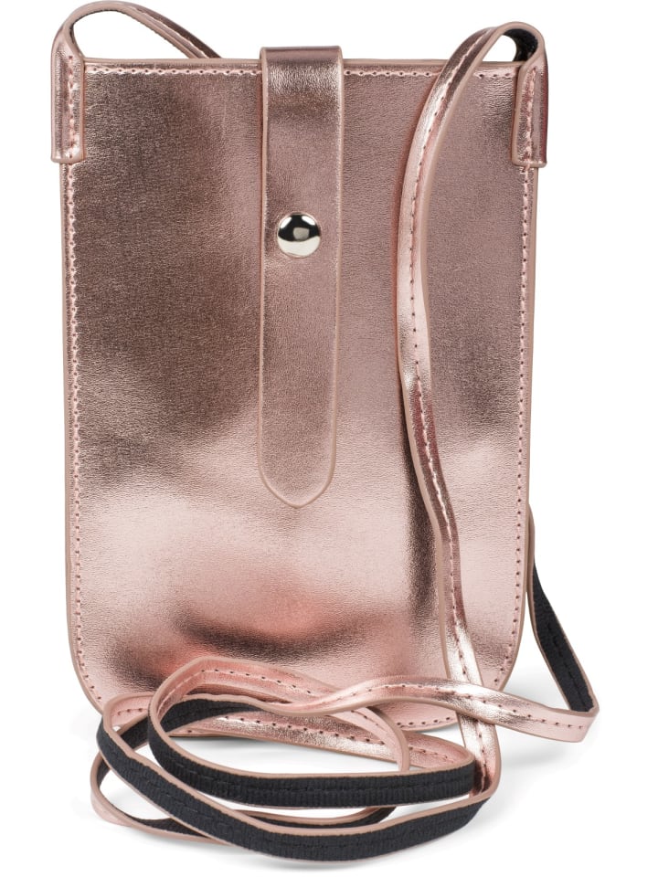 Handy Umhängetasche in Rosegold metallic