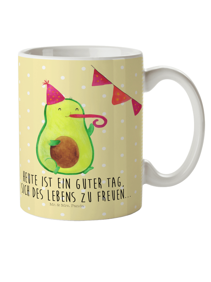 Kinderpott Avocado Party mit Spruch in Gelb Pastell