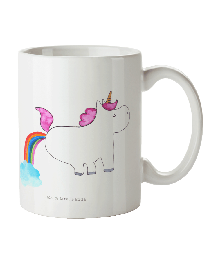 Kaffeetasse Einhorn Pupsen ohne Spruch in Weiß