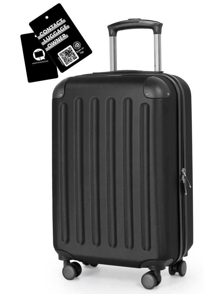 Spree - Handgepäck Koffer Trolley, 55 x 35 x 20 cm, 33 Liter in Schwarz