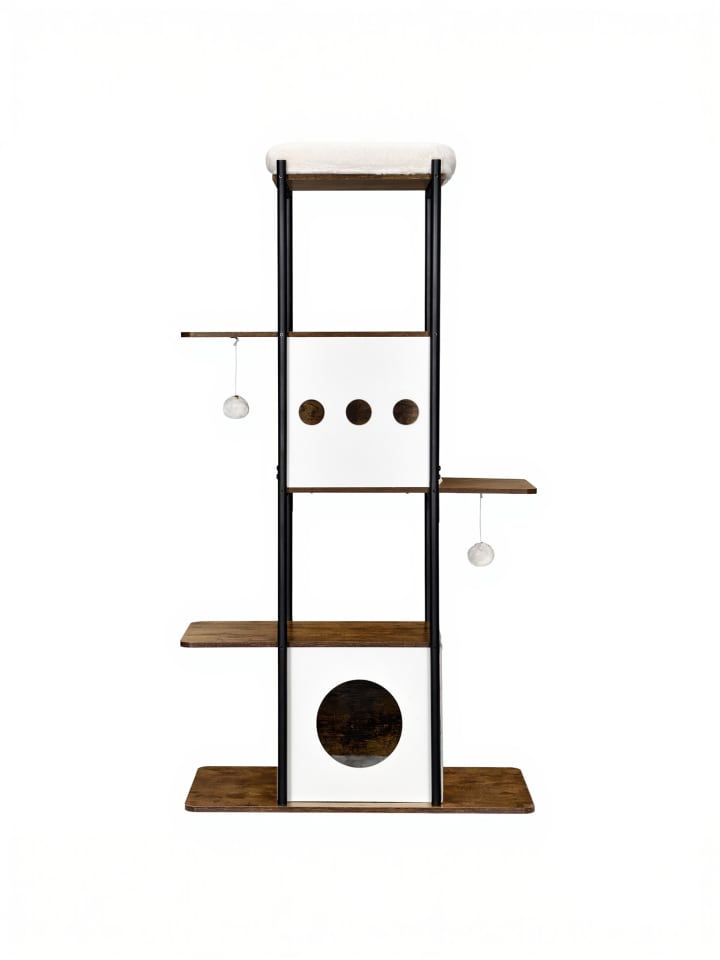 Katzenbaum Caen in Vintagebraun - (B)40 x (H)153 x (T)80 cm