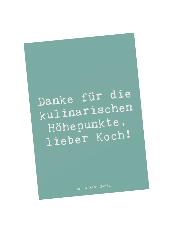 Postkarte Spruch Koch Dankeschön mit Spruch in Meeresbrise